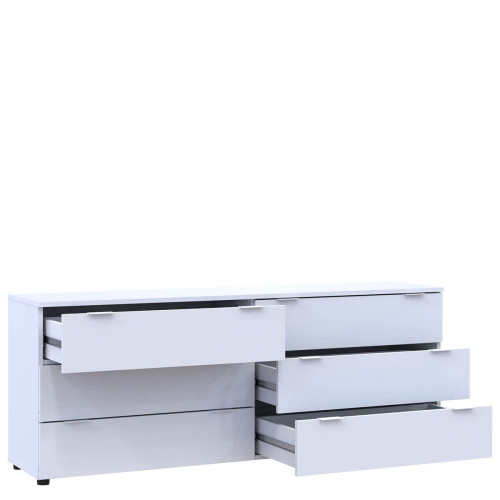 Фото білого комода РОН 9 6Ш ДОРОС (DOROS) – вигляд збоку наповнення