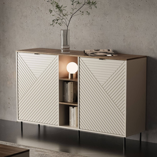 На фото комода з полицями EVO 2D MEBELBOS в інтер'єрі вітальні