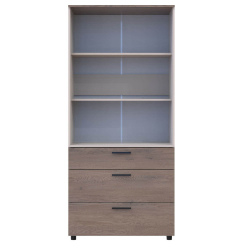 Фото шафи ТОРН 2 ДСП/3Ш полиці ДОРОС (DOROS) кремона канноло / кашемір – вигляд спереду наповнення