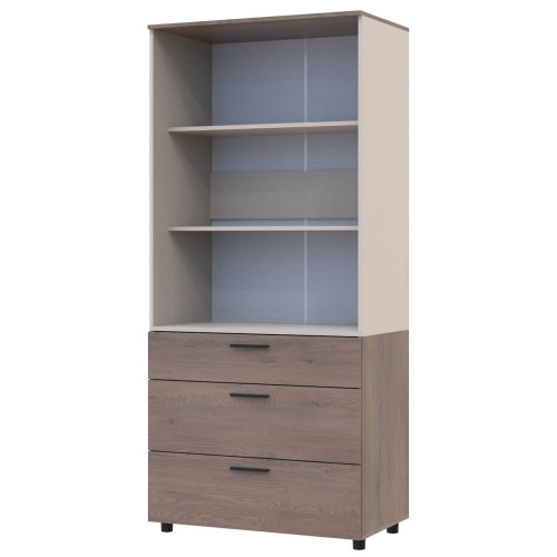 Фото шафи ТОРН 2 ДСП/3Ш полиці ДОРОС (DOROS) кремона канноло / кашемір – вигляд збоку наповнення