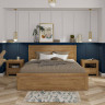 Фото кровати HOLTEN LOZ/160 BRW дуб уотерфорд в интерьере спальни