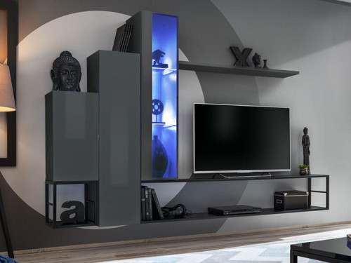 Фото гостиной SWITCH M8 GZ ASM MEBLE графит + черный / графит глянец