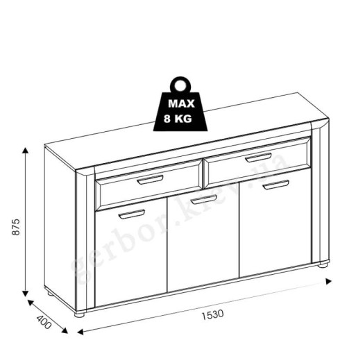 Фото комода BESTO BT3 BOGFRAN – схема с размерами