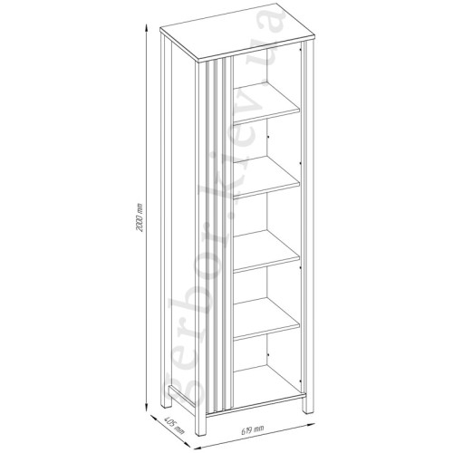 Фото стелажу HELIX MEBELBOS – схема з розмірами