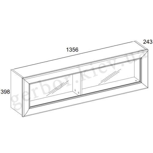Фото навісної вітрини SAPORI 1W MEBELBOS – схема з розмірами