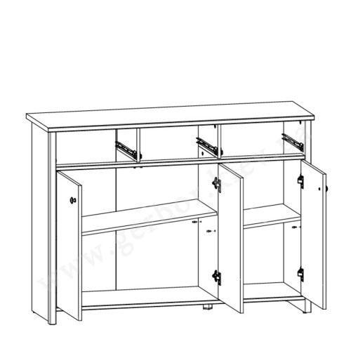 Фото комоду ПОРТО KOM3D3S БРВ (ВМК) – схема наповнення