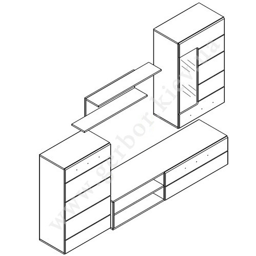 На фото схема вітальні ЛЕНА Гербор