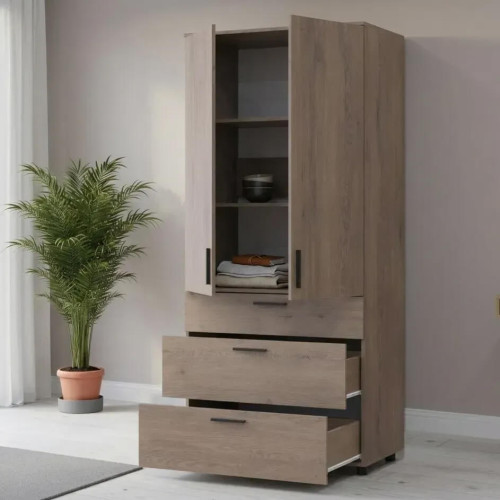 Фото наповнення шафи ТОРН 2 ДСП/3Ш полиці ДОРОС (DOROS) кремона канноло в інтер'єрі