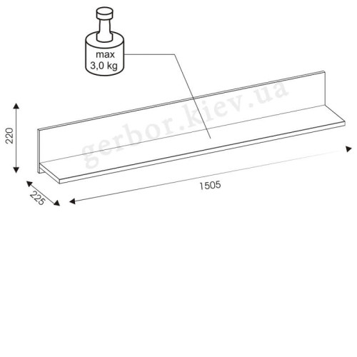 Фото полки IVO IV11 BOGFRAN – схема с размерами
