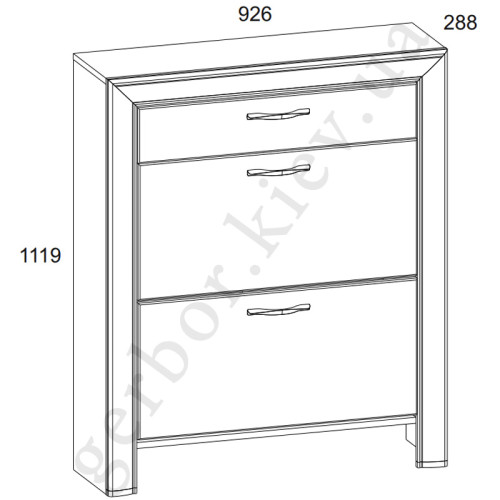 Фото тумби для взуття SAPORI 2K1S MEBELBOS – схема з розмірами