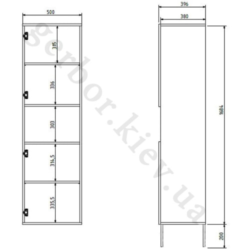Фото пеналу JUTA 2D CAMA MEBLE – схема з розмірами