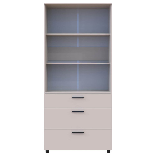 Фото шафи ТОРН 2 ДСП/3Ш полиці ДОРОС (DOROS) кашемір  – вигляд спереду наповнення