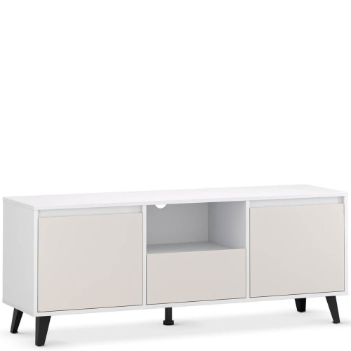 Фото тумби під телевізор BORG 2D1S MEBELBOS білий / кашемір – вигляд збоку