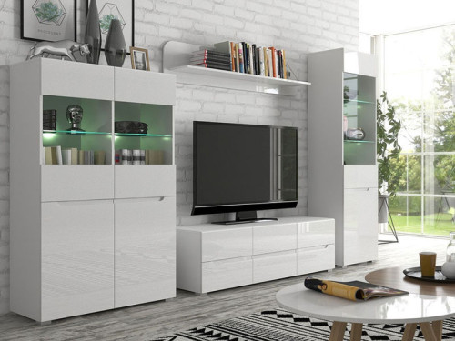 Фото тумбы ТВ YOLK 6S/140 MEBELBOS в интерьере гостиной