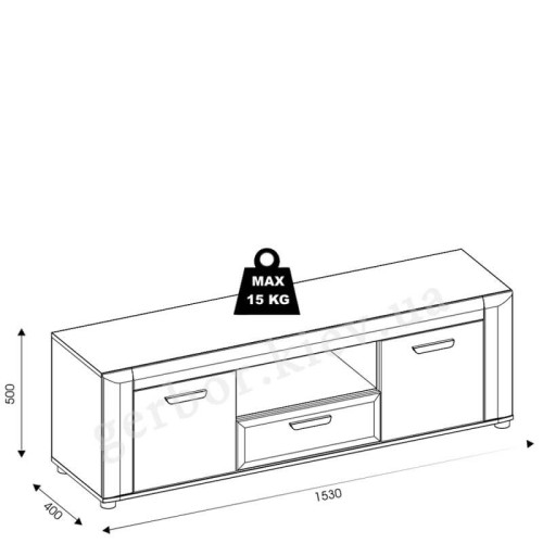 Фото тумбы ТВ BESTO BT1 BOGFRAN – схема с размерами