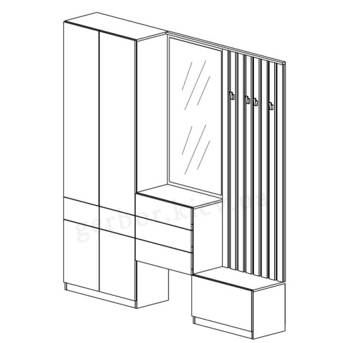 Фото шафи ВЕРТО SZF4D2S Гербор в інтер'єрі передпокою – схема