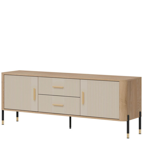 Фото тумби ТВ DANTE DT01 LIVEO дуб кремона торро / кашемір / золоті ручки