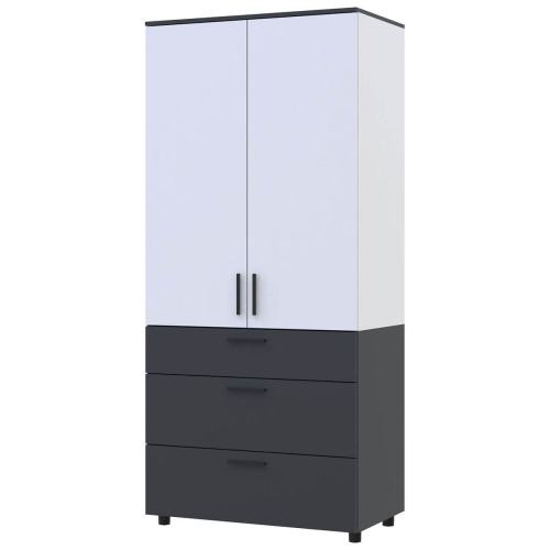 Фото шафи ТОРН 2 ДСП/3Ш полиці ДОРОС (DOROS) антрацит / білий