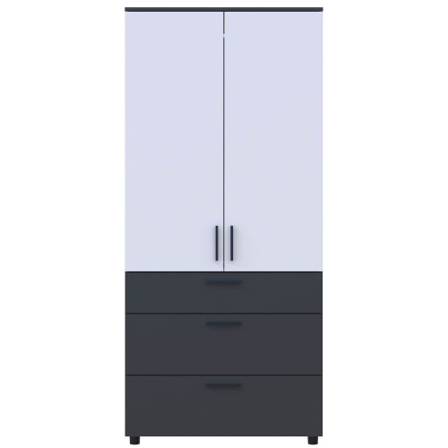 Фото шафи ТОРН 2 ДСП/3Ш полиці ДОРОС (DOROS) антрацит / білий – вигляд спереду