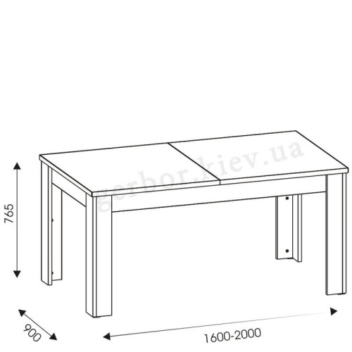 Фото обеденного стола IVO IV13 BOGFRAN – схема с размерами
