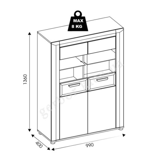 Фото витрины BESTO BT4 BOGFRAN – схема с размерами