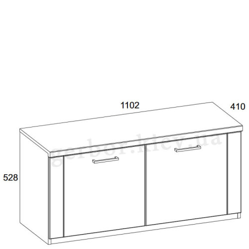 Фото тумби для взуття DOORSET 2D MEBELBOS –  схема з розмірами