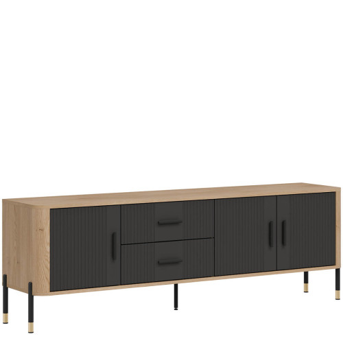 Фото тумби ТВ DANTE DT02 LIVEO дуб кремона торро / антрацит / чорні ручки – вигляд збоку