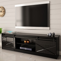 GRANERO CAMA MEBLE Тумба ТВ чорний / чорний глянець