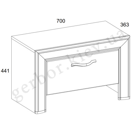 Фото тумби SAPORI 1S MEBELBOS – схема з розмірами