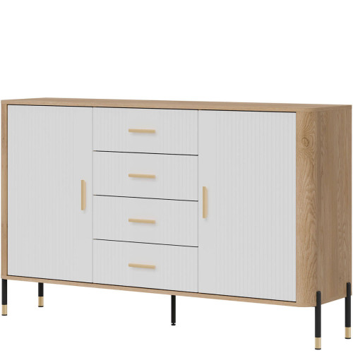 Фото комода DANTE DT09 LIVEO дуб кремона торро / білий / золоті ручки