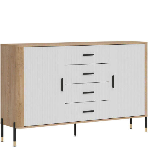 Фото комода DANTE DT09 LIVEO дуб кремона торро / білий / чорні ручки – вигляд збоку
