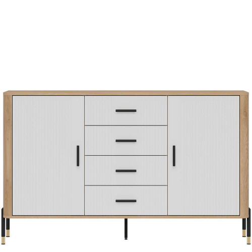 Фото комода DANTE DT09 LIVEO дуб кремона торро / білий / чорні ручки – вигляд спереду