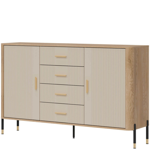 Фото комода DANTE DT09 LIVEO дуб кремона торро / кашемір / золоті ручки