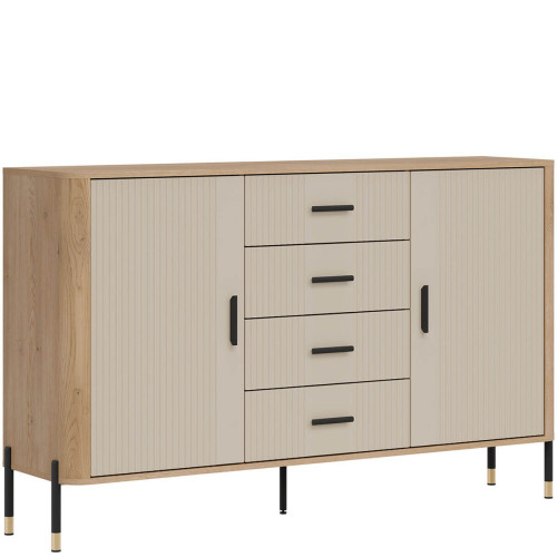 Фото комода DANTE DT09 LIVEO дуб кремона торро / кашемір / чорні ручки – вигляд збоку