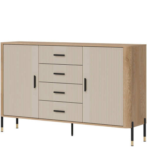 Фото комода DANTE DT09 LIVEO дуб кремона торро / кашемір / чорні ручки