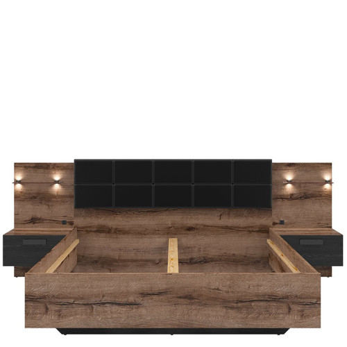 Фото кровати с тумбочками KASSEL LOZ/160/A BRW - вид спереди