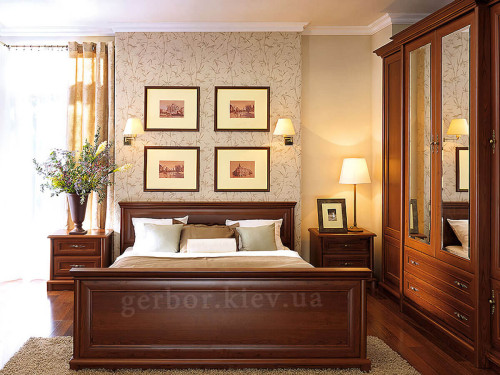 Фото шафи 4DS СОНАТА Гербор у кольорі каштан в інтер'єрі спальні