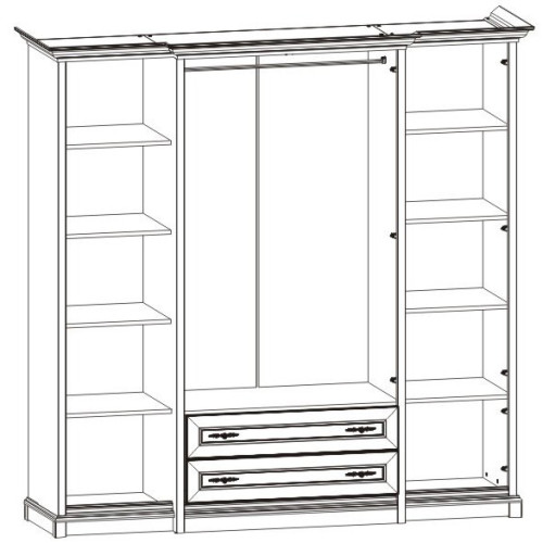 Фото шафи 4DS СОНАТА Гербор у кольорі каштан – схема наповнення