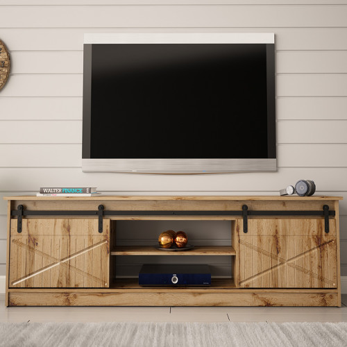 Фото тумби ТВ GRANERO CAMA MEBLE дуб вотан – вигляд спереду в інтер'єрі