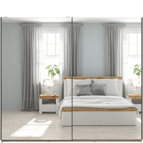 Фото шафи-купе із 2 дзеркалами TETRIX SZF/220/2M BRW дуб сонома – вигляд спереду