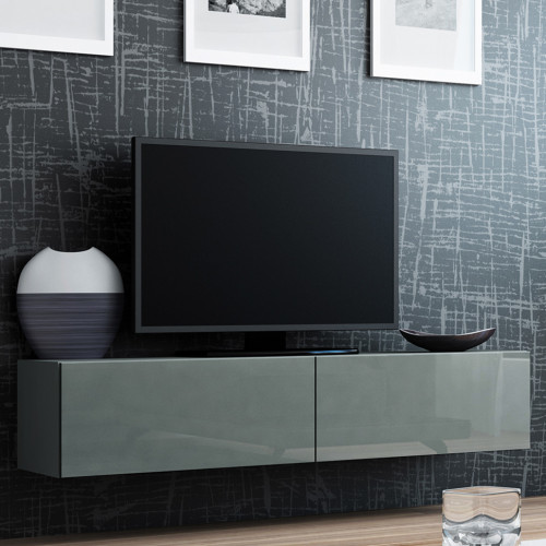 Фото навесной тумбы ТВ VIGO CAMA MEBLE 140 серый / серый глянец