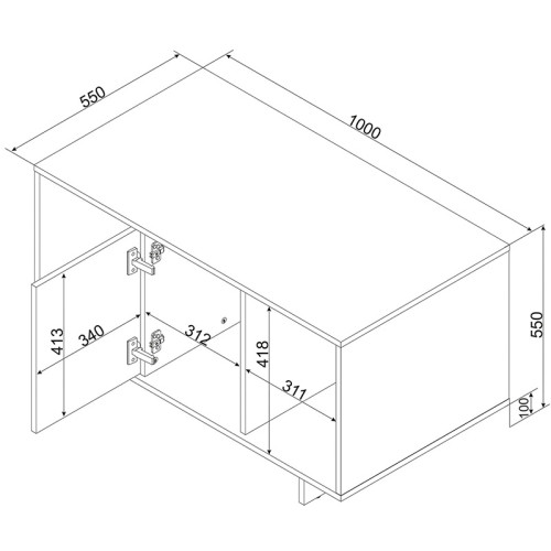 Фото журнального столу ALMA CAMA MEBLE  схема з розмірами