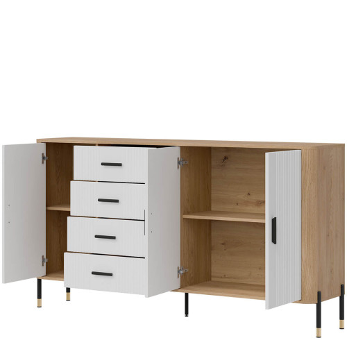 Фото комода DANTE DT10 LIVEO дуб кремона торро / білий / чорні ручки – наповнення