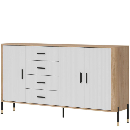 Фото комода DANTE DT10 LIVEO дуб кремона торро / білий / чорні ручки