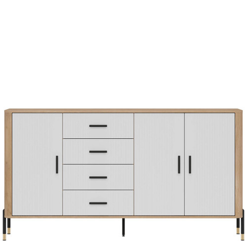 Фото комода DANTE DT10 LIVEO дуб кремона торро / білий / чорні ручки – вигляд спереду