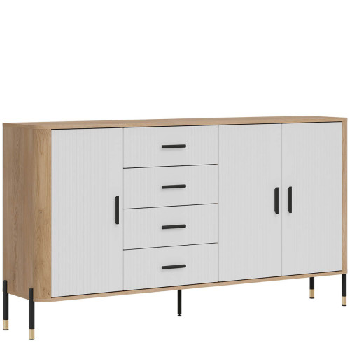 Фото комода DANTE DT10 LIVEO дуб кремона торро / білий / чорні ручки – вигляд збоку