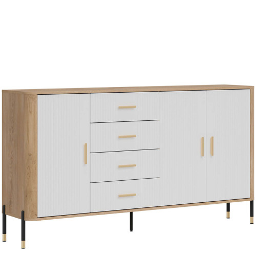 Фото комода DANTE DT10 LIVEO дуб кремона торро / білий / золоті ручки – вигляд збоку