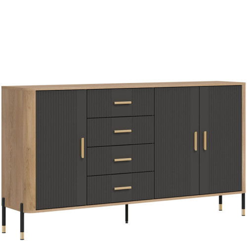 Фото комода DANTE DT10 LIVEO дуб кремона торро / антрацит / золоті ручки – вигляд збоку