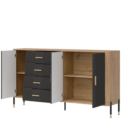 Фото комода DANTE DT10 LIVEO дуб кремона торро / антрацит / золоті ручки – наповнення