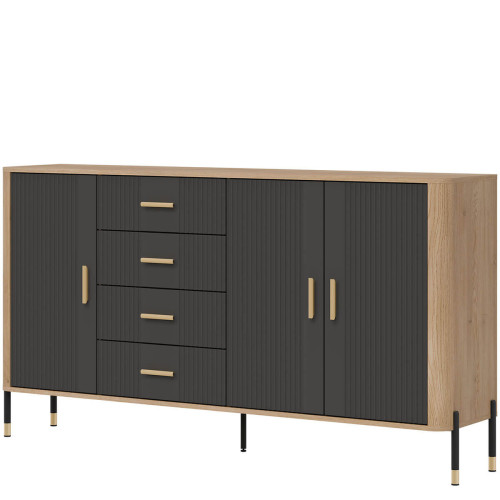 Фото комода DANTE DT10 LIVEO дуб кремона торро / антрацит / золоті ручки